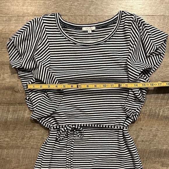 Z Supply Striped Navy Blue and White flutter sleeve mini Dress Size Small - Picture 5 of 8